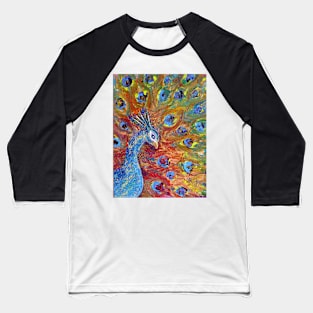 Peacock Fire Baseball T-Shirt